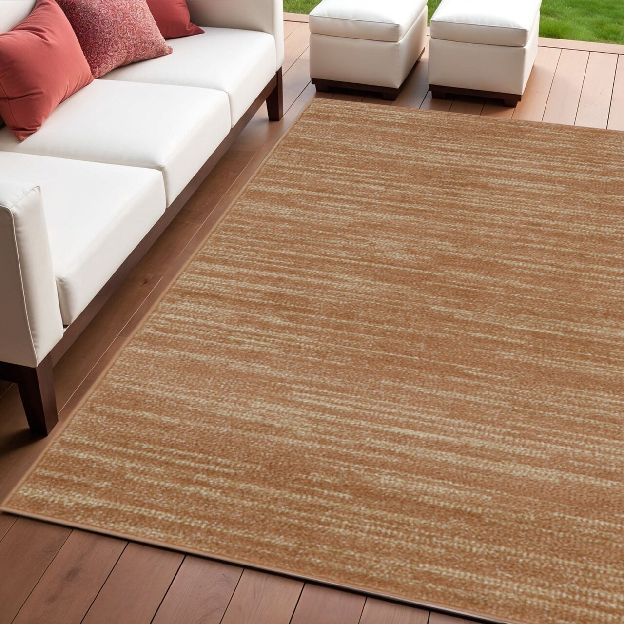 Edge Collections - 4' x 6' - Brown - Abstract Indoor Outdoor Area Rug - 1 Piece